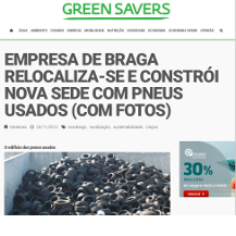 Green Savers: Empresa de Braga relocaliza-se e constrói nova sede com pneus usados